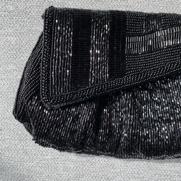 Vintage Black Beaded Evening Clutch - Picture 2 of 7